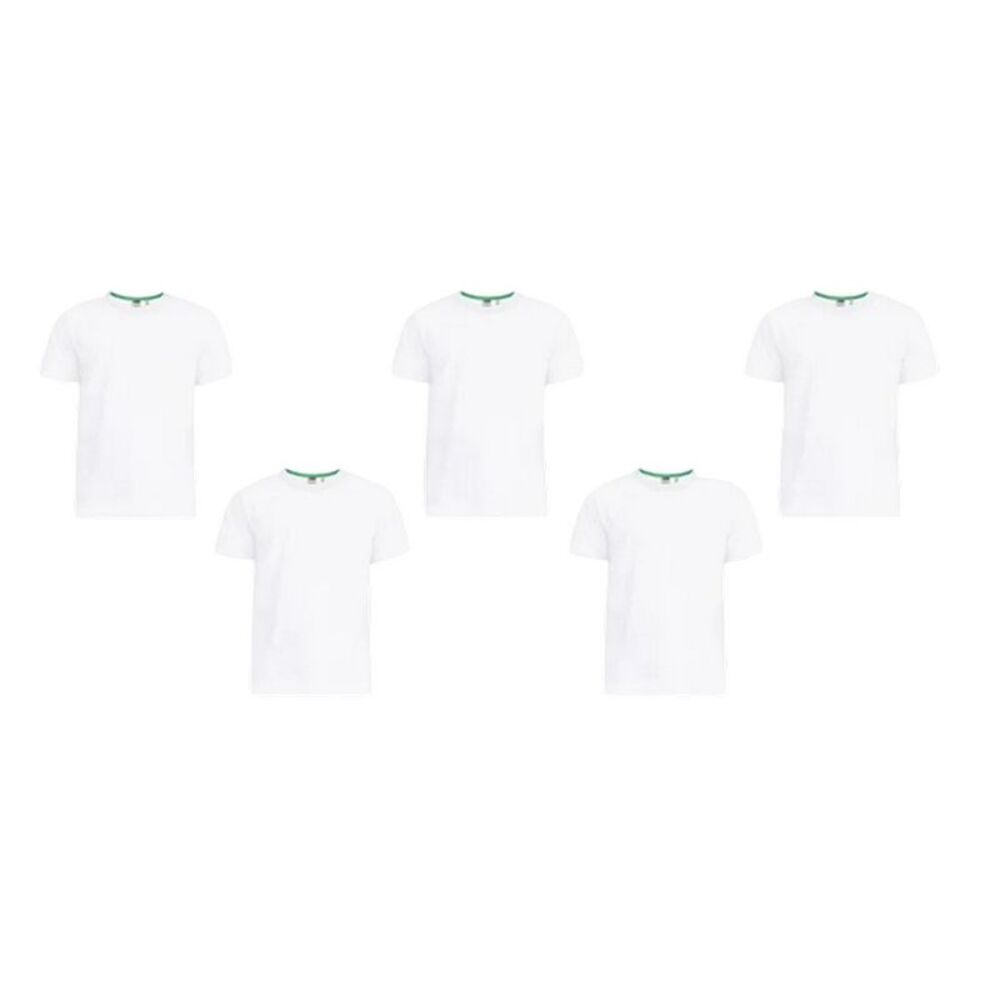 Duke Mens Smartly Combed Cotton Kingsize T-Shirt (Pack of 5) / White
